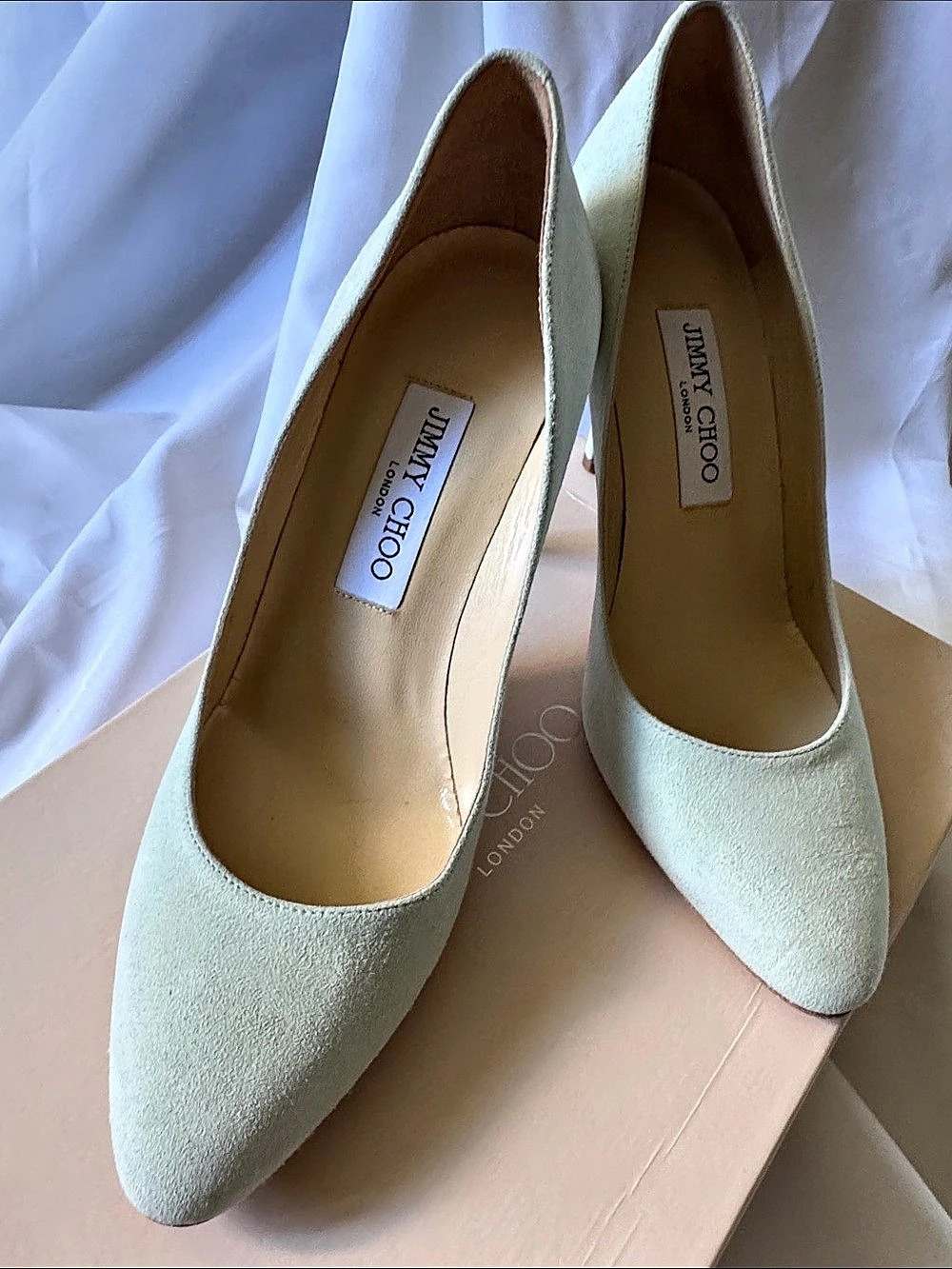 Jimmy Choo Love 85 Suede Pumps Green EU 38